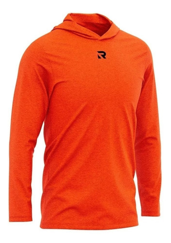 Remera Roncas Full Color Capucha Proteccion Uv50 Naranja 