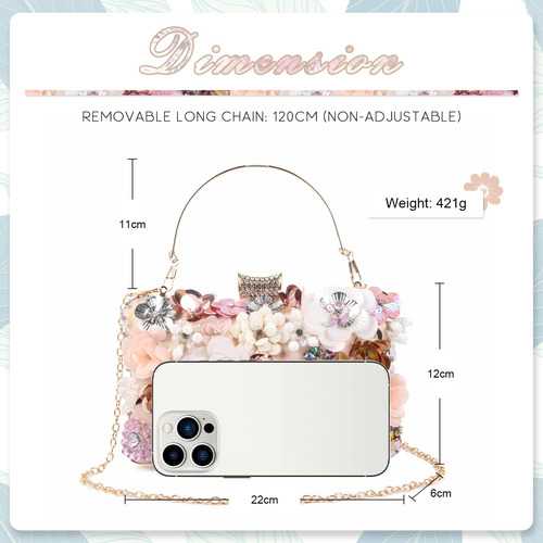 ¡kuang! Bolsos De Noche Con Flores Florales Para Mujer, Bols