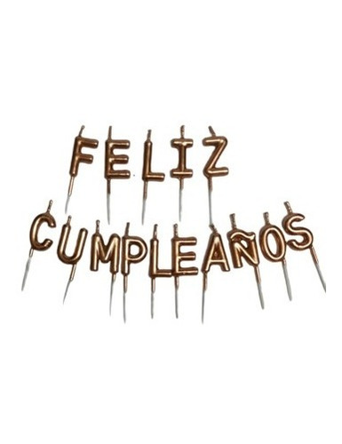 Velas Decoración Torta 15 Uds Frase Letras Feliz Cumpleaños