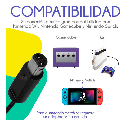 Control Gamecube Joystick Clásico Alámbrico Para Nintendo Color Azul