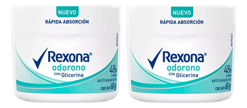 Pack 2u Antitranspirante En Crema Odorono 72h 60g Rexona