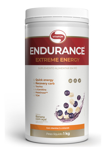 Endurance Extreme Energy - 1000g Banana Com Açai - Vitafor