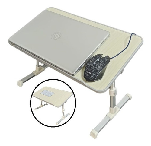 Mesa  Portatil Plegable Cama Estudio Tablet 1 Ventilador