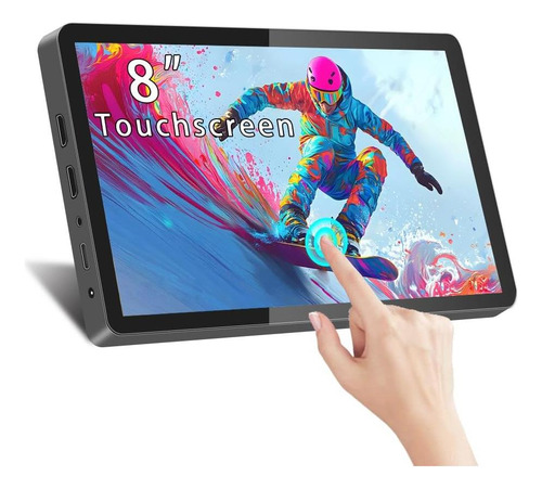 Jhcztrk Touch Screen Small Mini Monitor 8 Pulgadas 800x480 C