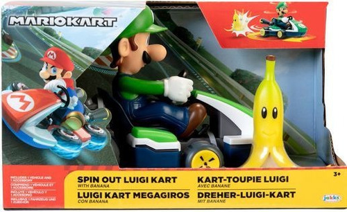Mariokart - Luigi Megagiros 360° Con Banana - 13 Cm Largo 