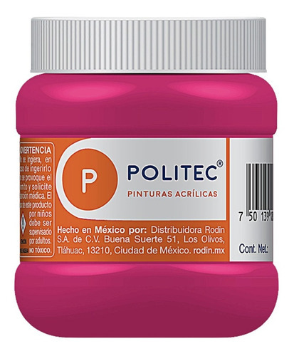 Pintura Acrilica Politec 250 Ml Acrilico Colores A Escoger Color Magenta 342