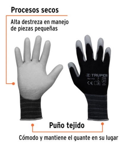 Guantes De Nylon Puliuretano Talla G Truper