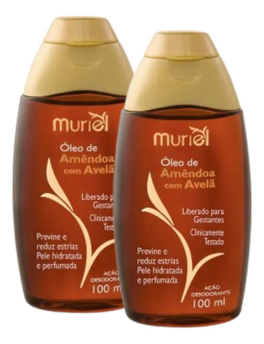 Muriel 02 Óleo Corporal De Amêndoas Com Avelã 100ml