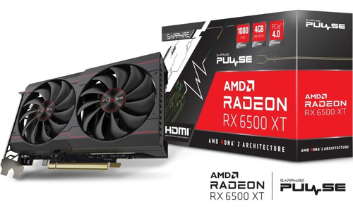 Imagen 8 de 9 de Placa De Video Sapphire Pulse Rx 6500 Xt 4gb Oc 2 Coolers