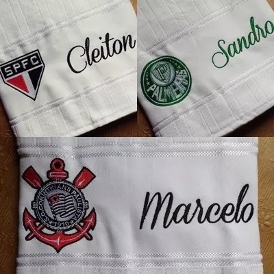 Toalha Banho Times Futebol Bordada Personalizada