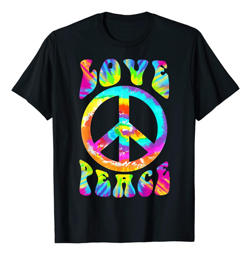 Peace Love Polera De Disfraz Hippie Teñida Anudada De Los 