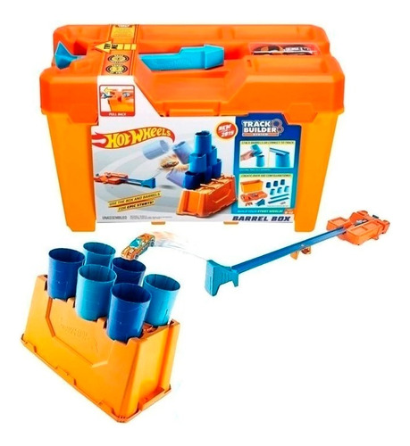 Hot Wheels Caja Pista Acrobacias Track Builder Con Auto