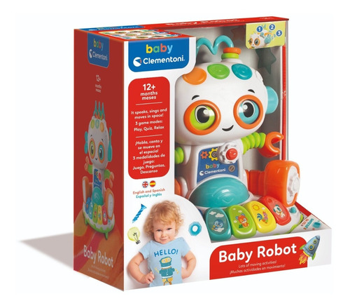 Muñeco Robot Para Bebe Baby Clementoni Juego Descanso Luces