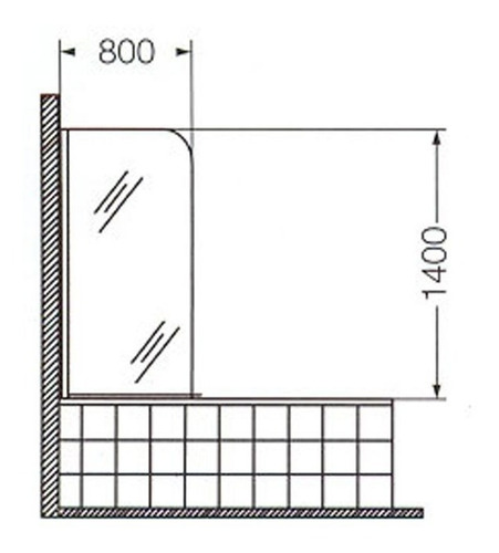 Mampara Rebatible Ferrum Vidrio Transparente 80x140
