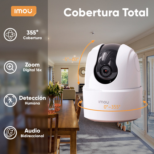 Imou Kit Videovigilancia 6 Cámaras Domo Ip Ptz De 2 Mp Wifi Ipc-ta22cn-b Audio Y Visión Nocturna 24/7 / Grabación Continua + Disco Duro 3tb + Dvr Turbo Hd De 8mp 4k (ids-7204huhi-m1/s)