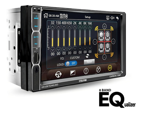 Autoestéreo Mirror Link Pantalla Táctil 7 Bluetooth Steelpro Carbon-72MP