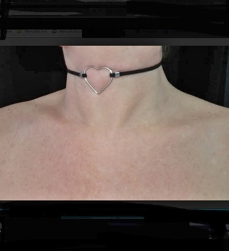 Imagem 1 de 4 de Pedras - Colar Choker Camurça E Prata... Cód215c39