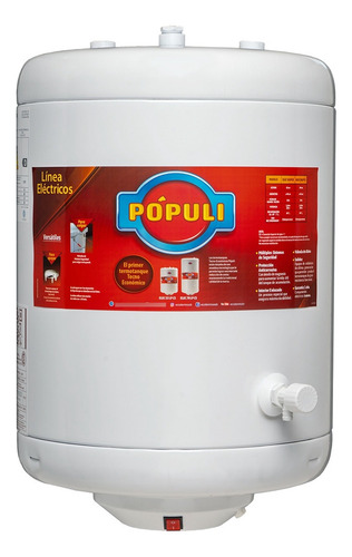 Termotanque Electrico Populi 53 49l C/inf Ecotermo Blanco