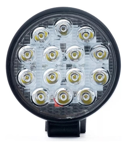 Faro  Led Redondo Auxiliar 14 Led 42w 4x4 Agro Off Road