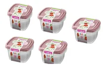 Comprar Set De 10 Recipientes Herméticos Plastico Sanremo Cuadrados