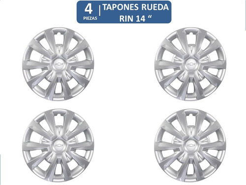 Tapones Rueda Rin 14 Aveo Chevrolet Aveo Ng 2018 (4 Pzas)