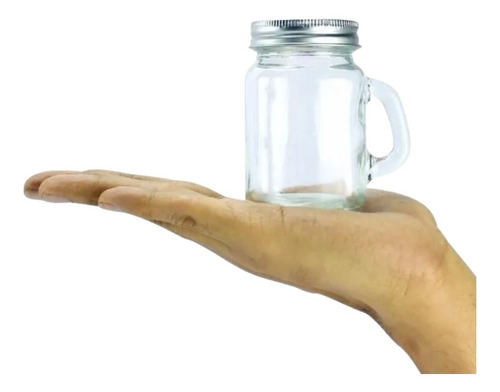 50 Tarro Mason Jar Mini De 120 Ml Con Tapa Cerrada
