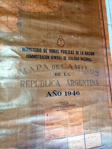Mapa Antiguo De Argentina Entelado Ffcc Rutas