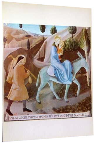 Gravura Fuga Para O Egito Fra Angelico 27x37 P/quadro *