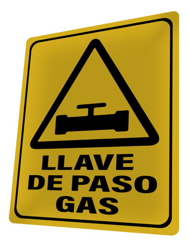 Letrero Llave De Paso De Gas, Señalización, Carteles Señal