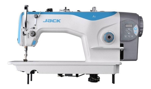 Máquina de costura reta Jack A2-CZ branca/azul-celeste/cinza 110V