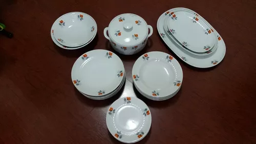 Aparelho De Jantar Completo Porcelana Schmidt Antigo