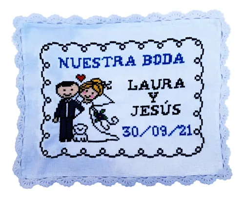 comprar Servilleta Recuerdo Boda En Punto De Cruz 24 Piezas