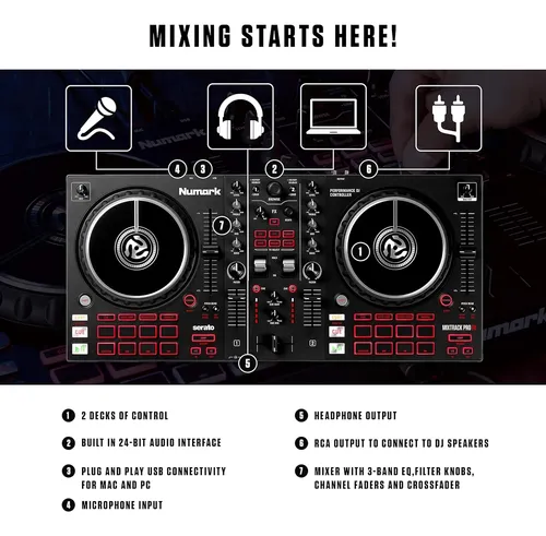 Numark mixtrack pro Ⅱ ニューマーク　DJ ターンテーブル Controlador Dj Numark Mixtrack Pro 2 Decks Áudio Usb | Frete grátis