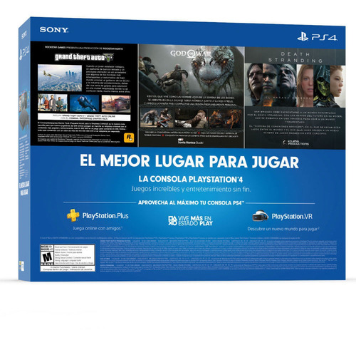 Consola Ps4 1tb + Gta V + God Of War + Death Stranding