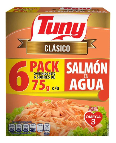 Salmon En Agua Tuny Paquete Con 6 Piezas De 75 G C/u 