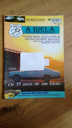 Revista A Biela 29 Carros Clássicos Opala Automóveis N447
