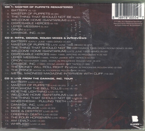 Imagem 2 de 9 de Metallica - Master Of Puppets Remastered Expanded (3 Cd)