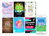 Comprar Invitación Digital Tarjeta Virtual Para Imprimir Cumpleañoss