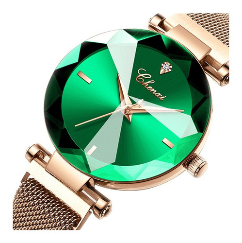 Chenxi Reloj De Cuarzo Con Cristal Geométrico Para Mujer