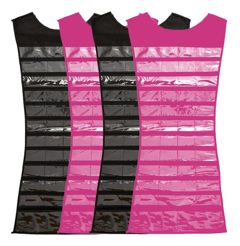 Vestidos Guarda Joyeros, Mxjwt-002, 4pzas, Negro/rosa, 43x73