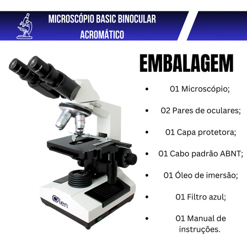 Super Microscópio Binocular 1600x C/ Kit 5 Filtros Ópticos