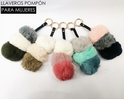 Llaveros De Pompon Para Mujeres 