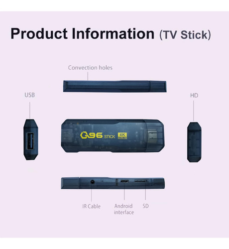 Tv Box Stick Android Q96 Portatil Entretenimiento Hogar Lau