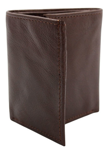 Cartera Billetera Piel Cuero Caballero Casual Triple Chocolate