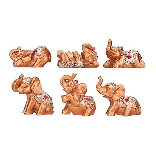 Conjunto De 6 Estatuillas De Elefantes Pequeños De Fen...