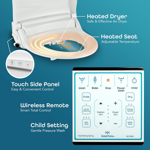 Asiento Sanitario Bidetmate, Electrico, Con Bidet, Tactil