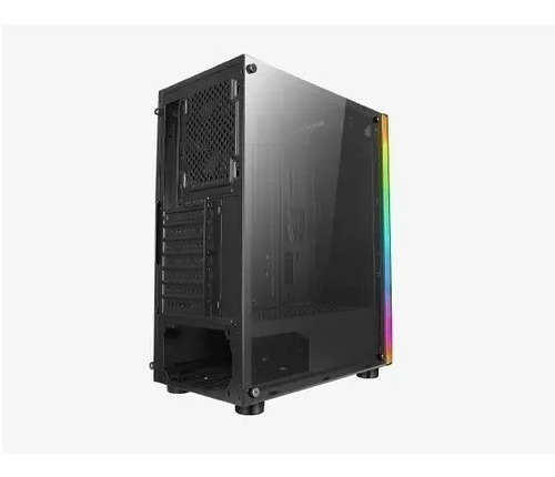 Imagen 2 de 4 de Gabinete Ic3 Pc Gamer Cooler + Tira Led Rgb Vidrio Templado