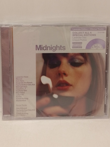 Taylor Swift Midnights Lavender Edition + 3 Bonus Tracks Cd 