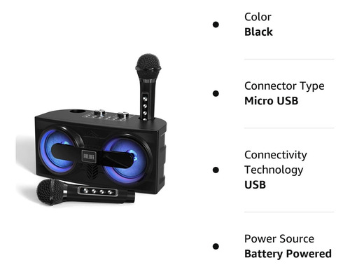 Máquina De Karaoke Con 2 Micrófonos Inalámbricos Uhf Para Ad