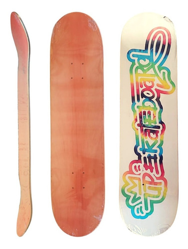 Shape Neon White Upskateboard Marfim 8.0 + Lixa